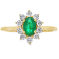 Genuine .43ct Emerald Diamond Ring 10KT Yellow Gold