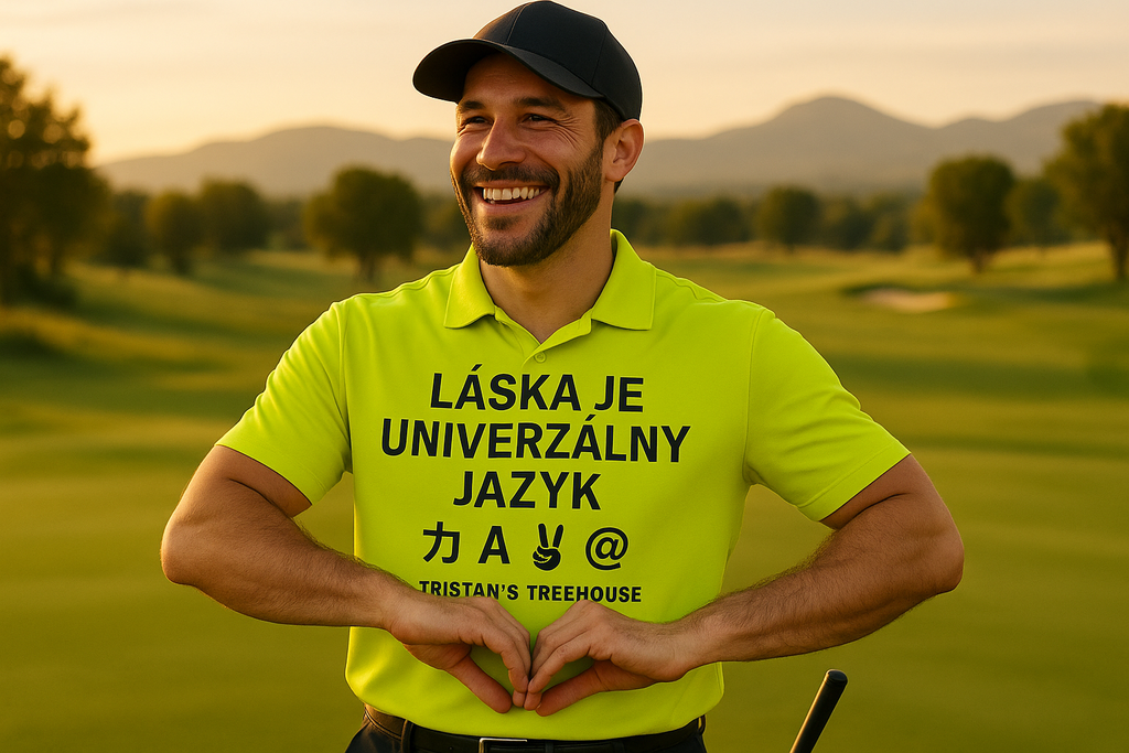 LÁSKA JE UNIVERZÁLNY JAZYK (Slovak Love) Chartreuse Golf Polo