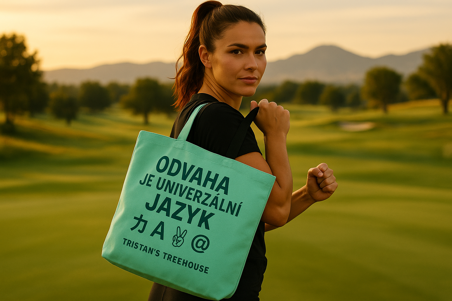 ODVAHA JE UNIVERZÁLNÍ JAZYK (Czech Courage) Mint Green Tote Bag