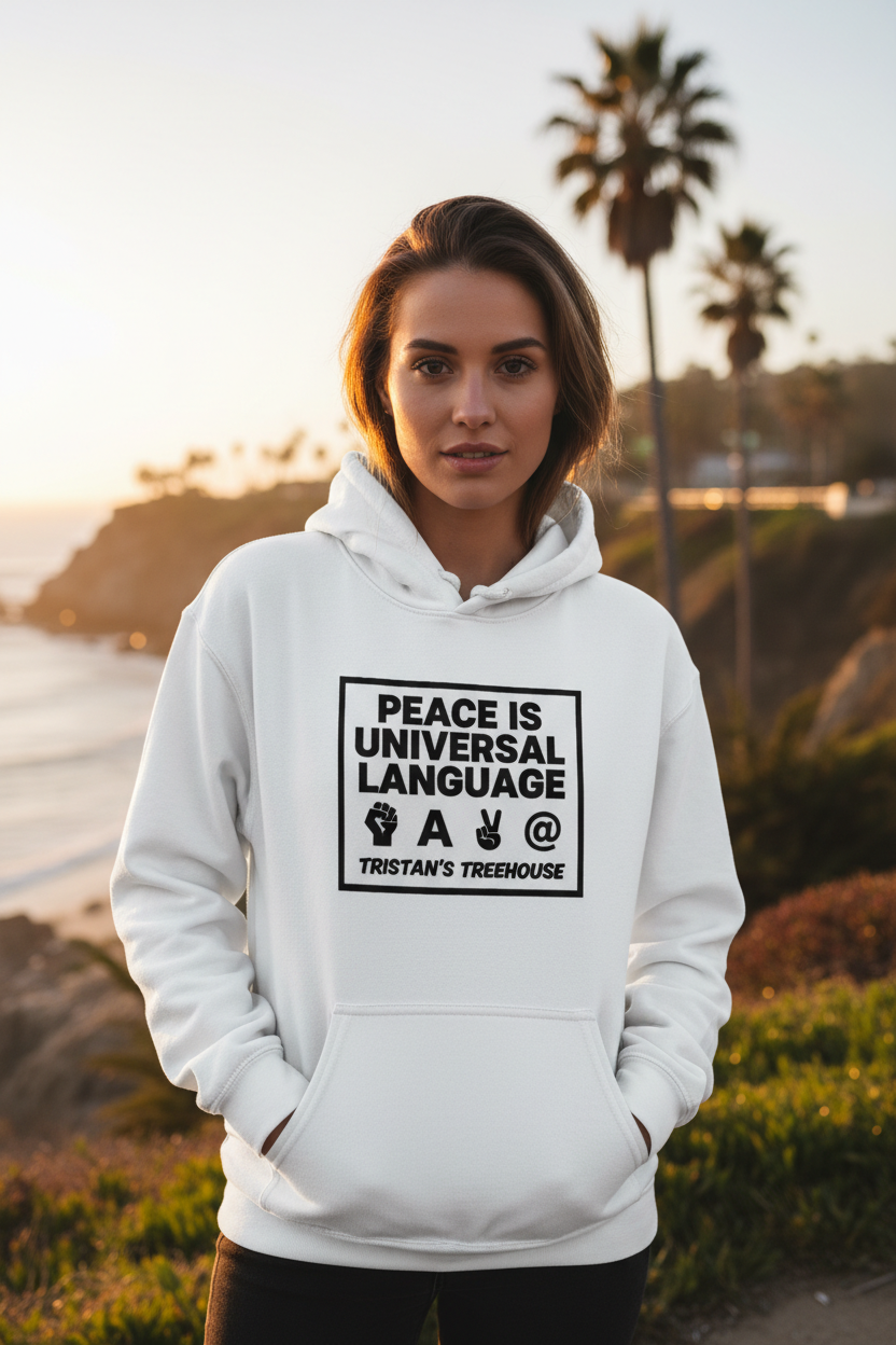 Peace hoodie lifestyle mockup