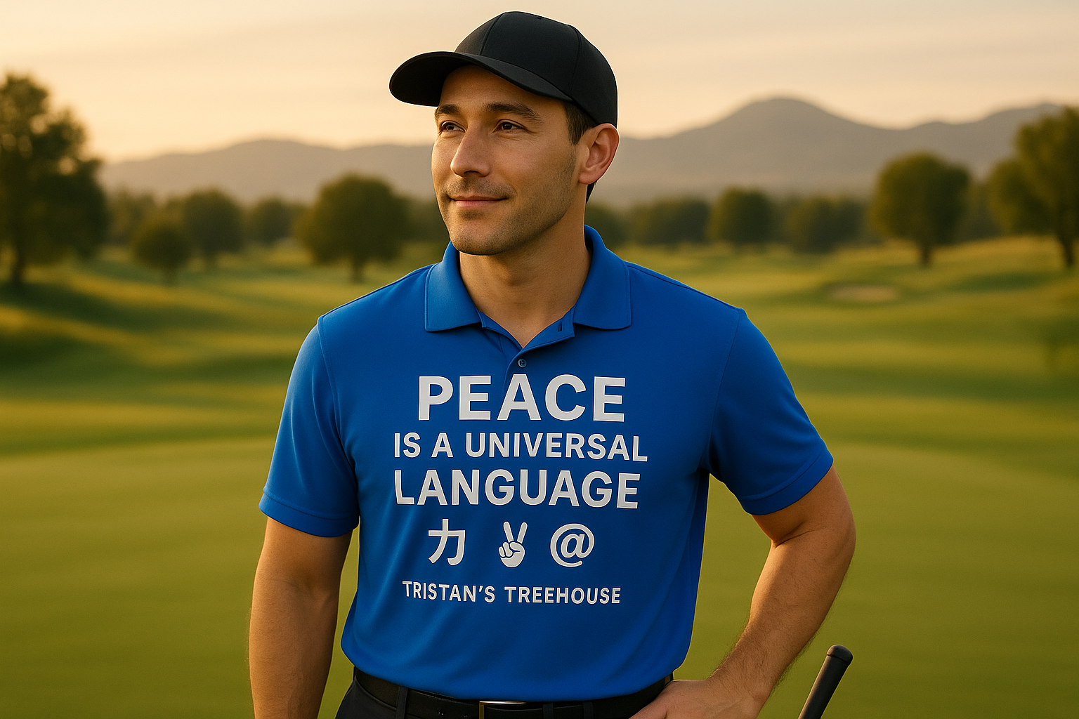 PEACE IS A UNIVERSAL LANGUAGE Golf Polo