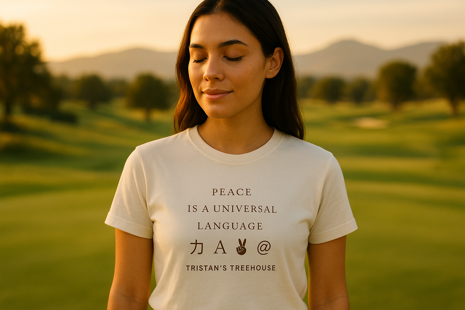 PEACE IS A UNIVERSAL LANGUAGE (Small Elegant Font) T-Shirt