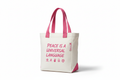 PEACE Tote Bag White/Pink